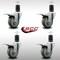 Service Caster 3.5'' SS Gray Poly Swivel 1-5/8'' Expanding Stem Caster Set Total Lock Brake, 4PK SCC-SSEXTTL20S3514-PPUB-158-4 - alternate 3